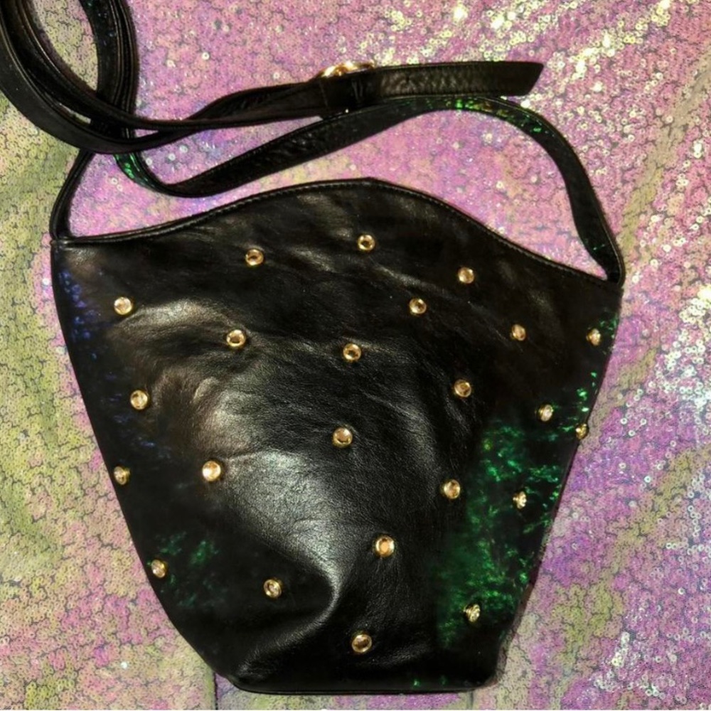 Black and gold cross body